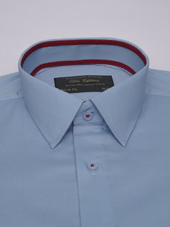 Light Blue Plain, Elite Edition, French Collar Men’s Designer Formal Shirt (FS-519)