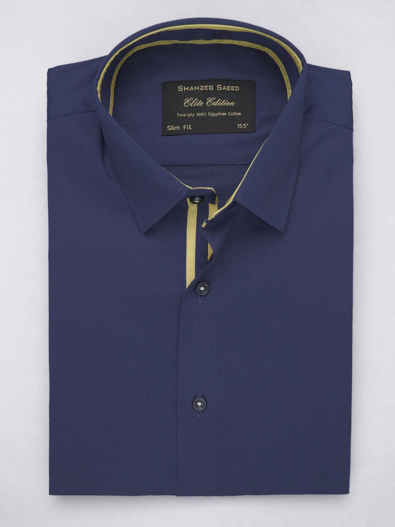 Royal Blue Plain, Elite Edition, French Collar Men’s Designer Formal Shirt (FS-520)