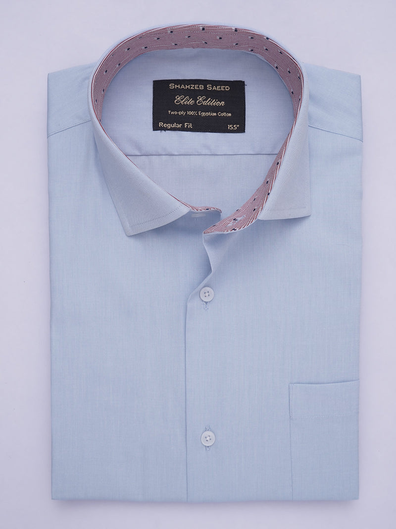 Light Blue Self, Elite Edition, Spread Collar Men’s Designer Formal Shirt (FS-522)