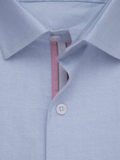 Light Blue Self, Elite Edition, Spread Collar Men’s Designer Formal Shirt (FS-524)