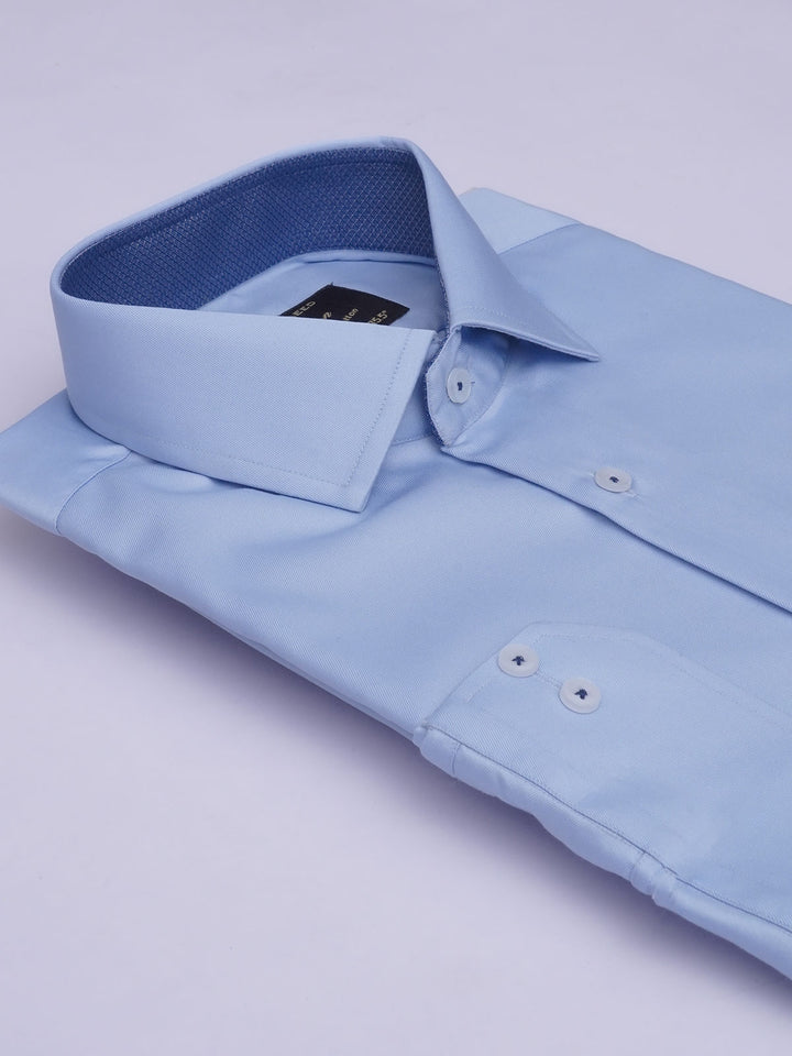 Light Blue Plain, Elite Edition, Spread Collar Men’s Designer Formal Shirt (FS-530)