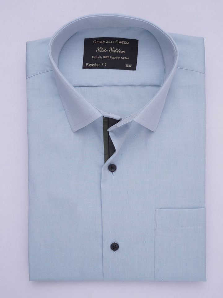 Light Blue Self, Elite Edition, Spread Collar Men’s Designer Formal Shirt (FS-531)