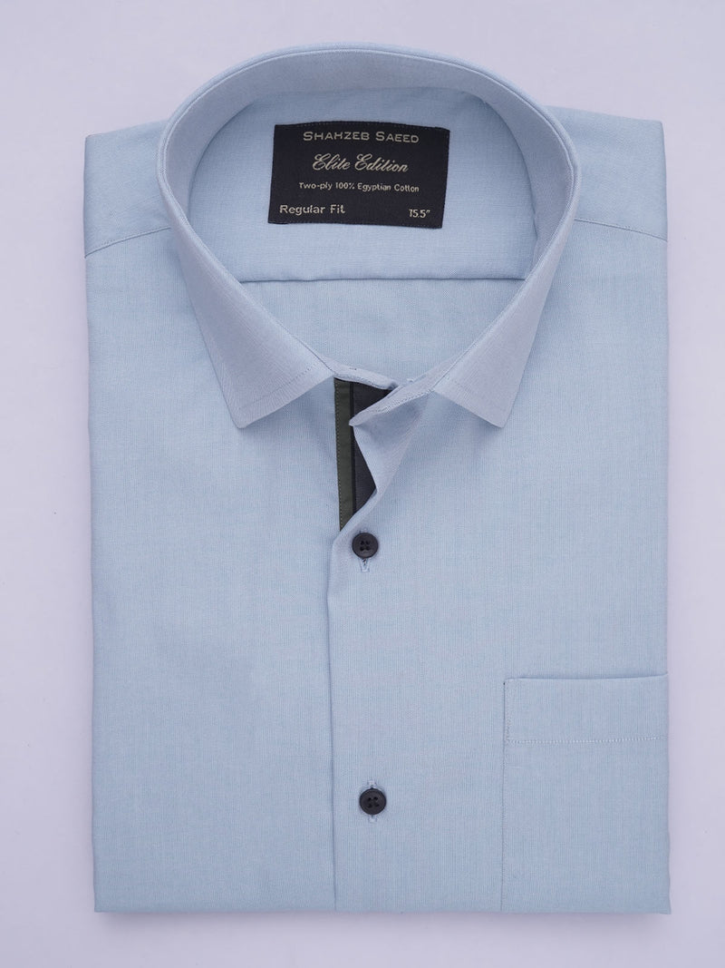 Light Blue Self, Elite Edition, Spread Collar Men’s Designer Formal Shirt (FS-531)