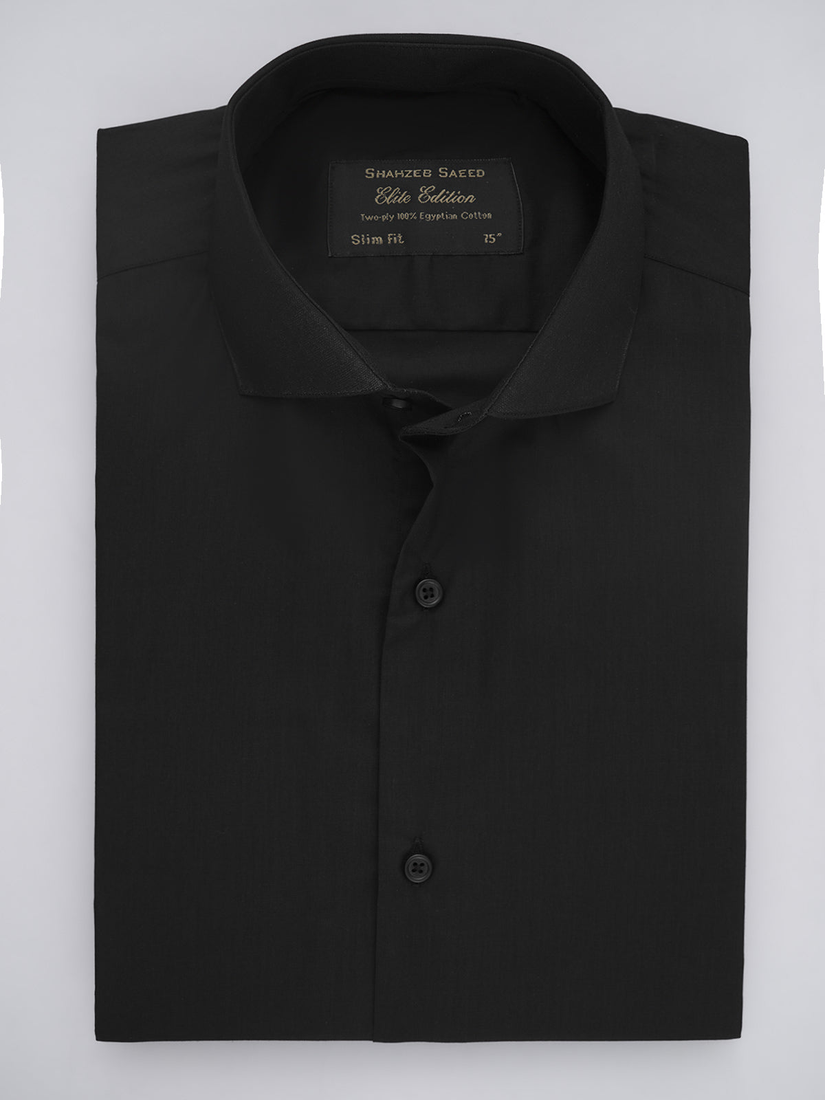 Black Plain, Elite Edition, Cutaway Collar Men’s Formal Shirt (FS-532)