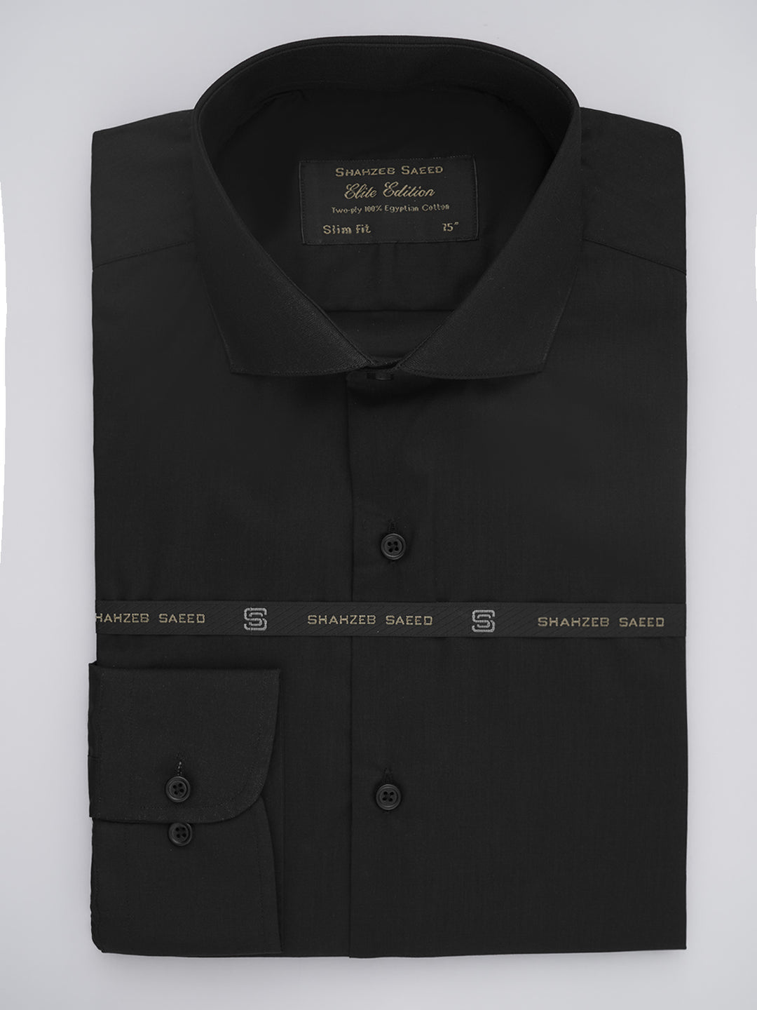 Black Plain, Elite Edition, Cutaway Collar Men’s Formal Shirt (FS-532)