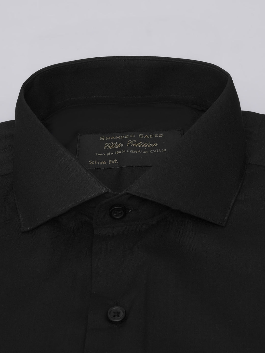 Black Plain, Elite Edition, Cutaway Collar Men’s Formal Shirt (FS-532)