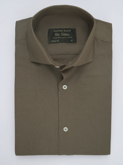Brown Plain, Elite Edition, Cutaway Collar Men’s Formal Shirt (FS-534)