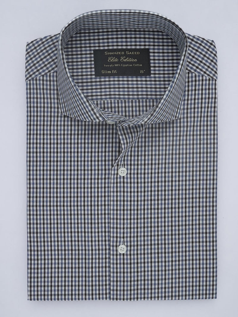 Multi Color Checkered, Elite Edition, Cutaway Collar Men’s Formal Shirt (FS-539)