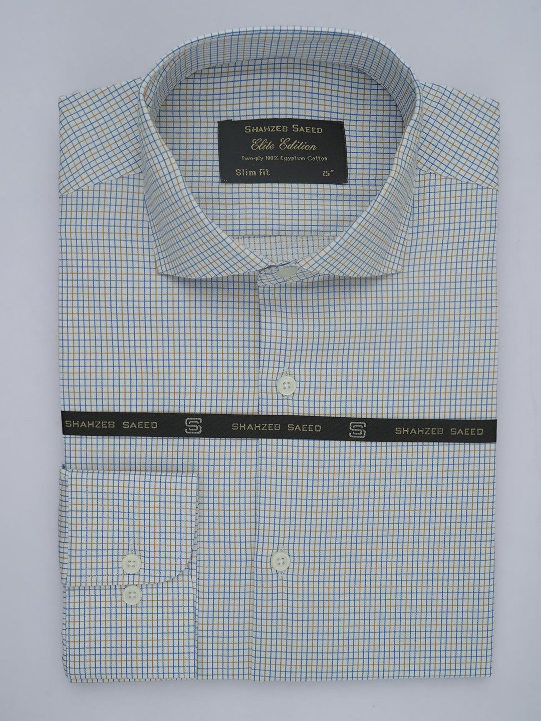 Multi Color Micro Checkered, Elite Edition, Cutaway Collar Men’s Formal Shirt (FS-542)