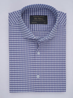 Blue Self Checkered, Elite Edition, Cutaway Collar Men’s Formal Shirt (FS-544)