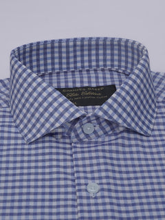 Blue Self Checkered, Elite Edition, Cutaway Collar Men’s Formal Shirt (FS-544)