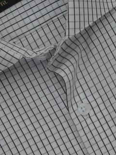 White & Black Checkered, Elite Edition, Cutaway Collar Men’s Formal Shirt (FS-546)