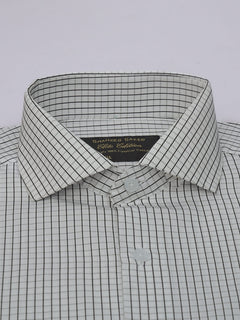 White & Black Checkered, Elite Edition, Cutaway Collar Men’s Formal Shirt (FS-546)