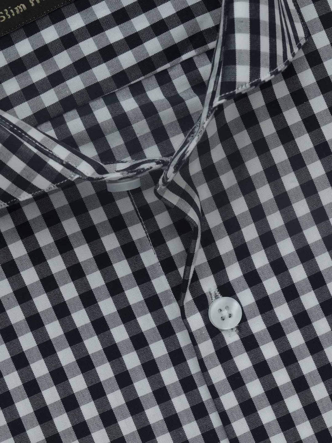 Black & White Checkered, Elite Edition, Cutaway Collar Men’s Formal Shirt (FS-554)