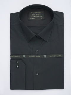 Black Plain, Elite Edition, French Collar Men’s Designer Formal Shirt (FS-566)