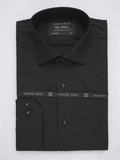 Black Plain, Elite Edition, French Collar Men’s Designer Formal Shirt (FS-567)