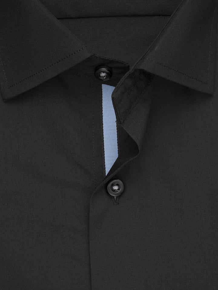 Black Plain, Elite Edition, French Collar Men’s Designer Formal Shirt (FS-567)