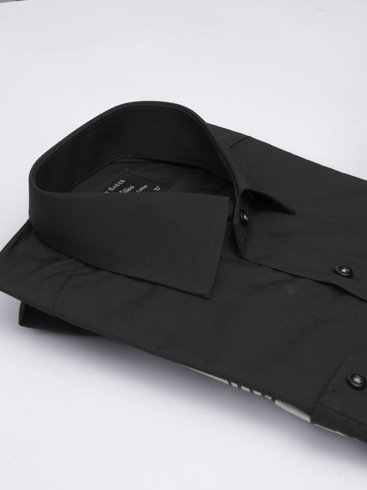 Black Plain, Elite Edition, French Collar Men’s Designer Formal Shirt (FS-567)