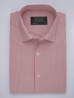 White & Red Striped, Elite Edition, French Collar Men’s Formal Shirt (FS-575)