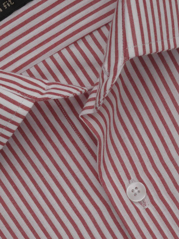 White & Red Striped, Elite Edition, French Collar Men’s Formal Shirt (FS-575)