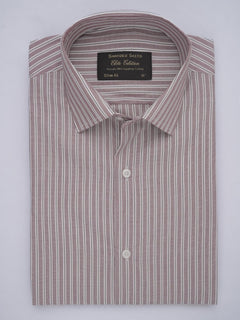 Pink & White Self Striped, Elite Edition, French Collar Men’s Formal Shirt (FS-577)