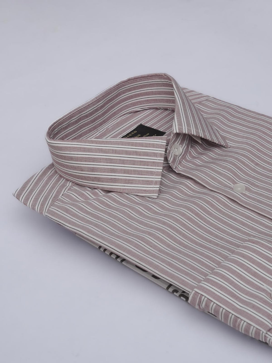 Pink & White Self Striped, Elite Edition, French Collar Men’s Formal Shirt (FS-577)