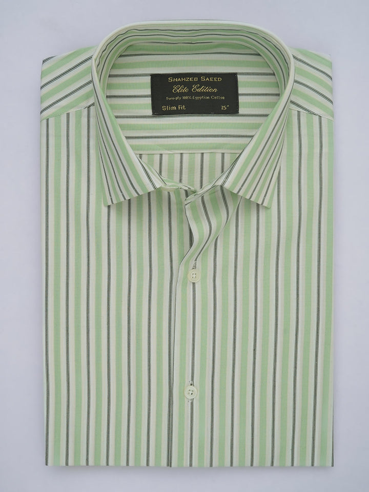 Multi Color Self Striped, Elite Edition, French Collar Men’s Formal Shirt (FS-581)