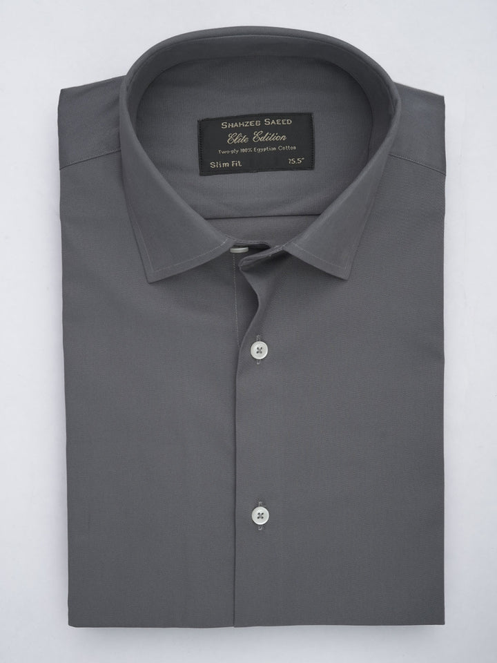 Dark Grey Plain, Elite Edition, French Collar Men’s Formal Shirt (FS-598)