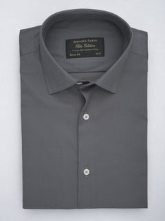 Dark Grey Plain, Elite Edition, French Collar Men’s Formal Shirt (FS-598)