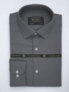 Dark Grey Plain, Elite Edition, French Collar Men’s Formal Shirt (FS-598)