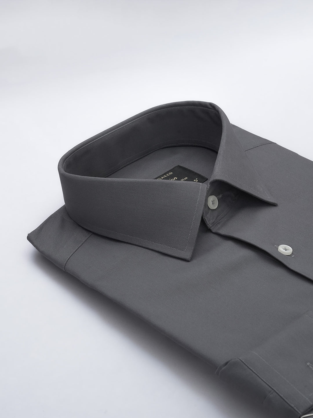 Dark Grey Plain, Elite Edition, French Collar Men’s Formal Shirt (FS-598)