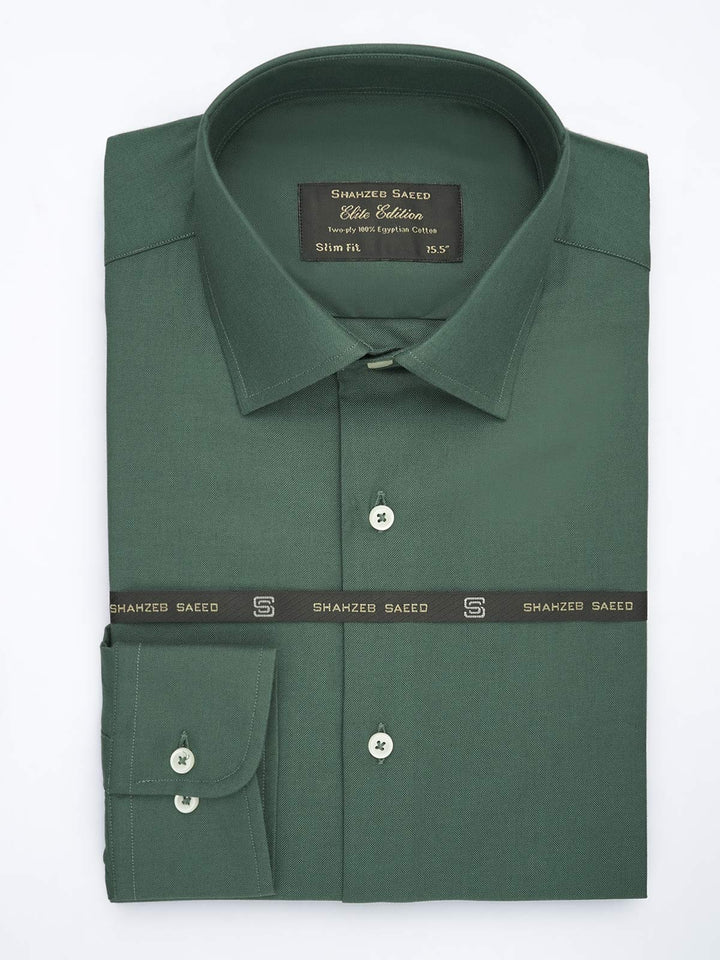 Dark Green Plain, Elite Edition, French Collar Men’s Formal Shirt (FS-599)