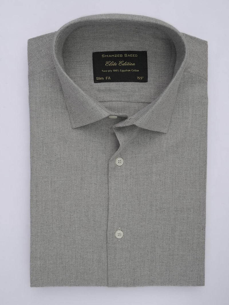 Ash Grey Self, Elite Edition, French Collar Men’s Formal Shirt (FS-600)