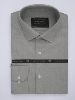 Ash Grey Self, Elite Edition, French Collar Men’s Formal Shirt (FS-600)