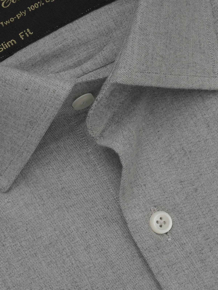 Ash Grey Self, Elite Edition, French Collar Men’s Formal Shirt (FS-600)