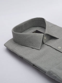 Ash Grey Self, Elite Edition, French Collar Men’s Formal Shirt (FS-600)