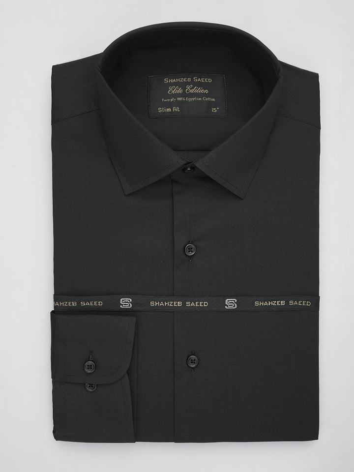 Black Plain, Elite Edition, French Collar Men’s Formal Shirt (FS-610)