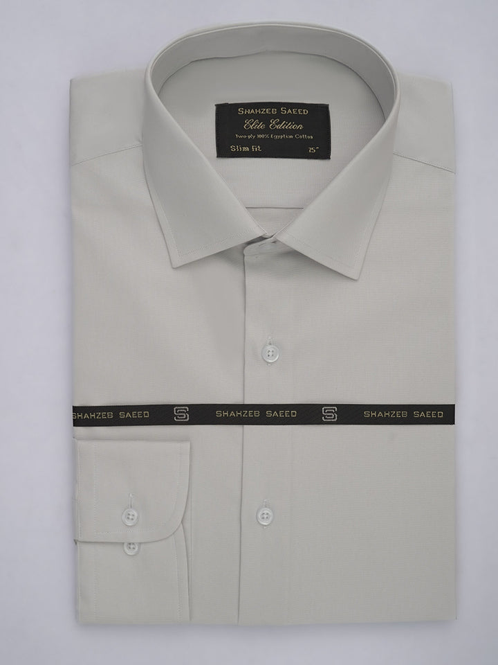 Light Grey Plain, Elite Edition, French Collar Men’s Formal Shirt (FS-611)