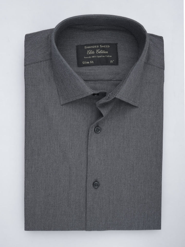 Dark Grey Self, Elite Edition, French Collar Men’s Formal Shirt (FS-621)