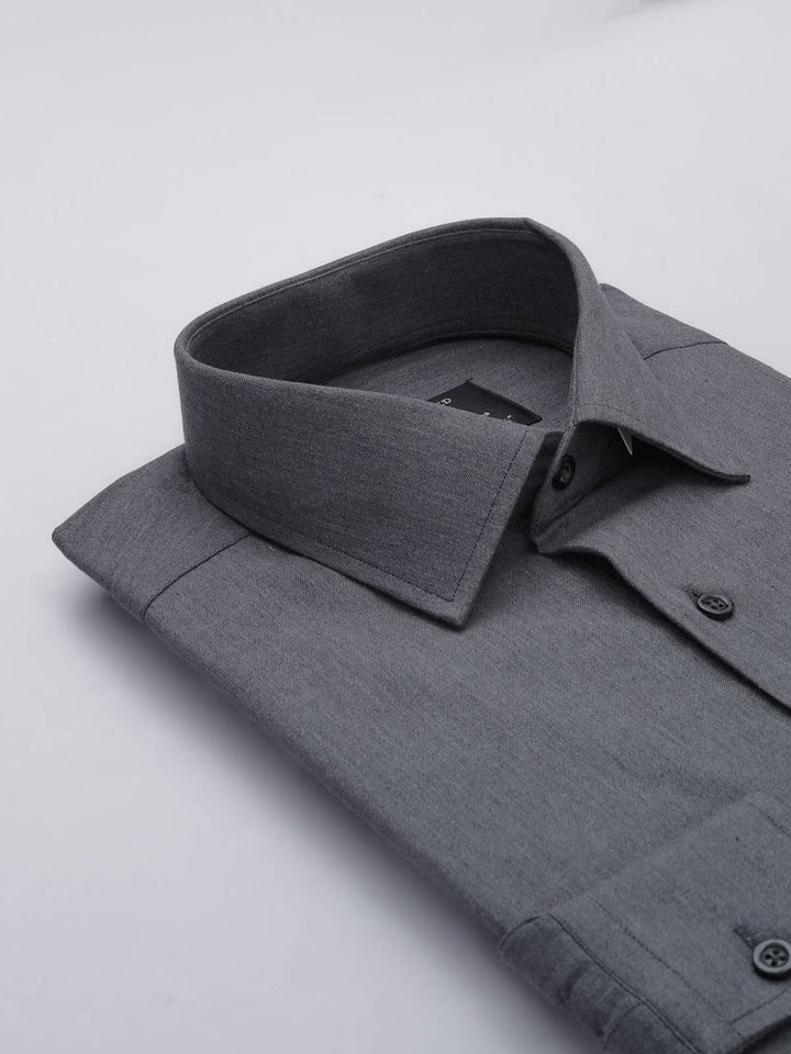 Dark Grey Self, Elite Edition, French Collar Men’s Formal Shirt (FS-621)