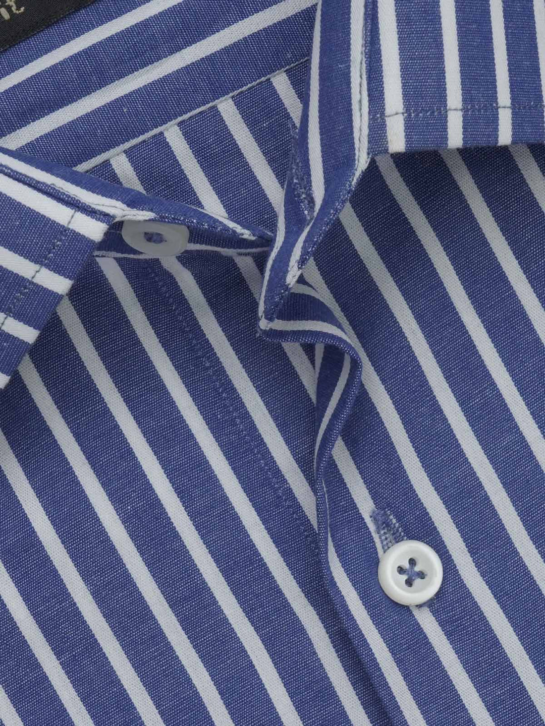 Blue & White Striped, Elite Edition, French Collar Men’s Formal Shirt (FS-628)