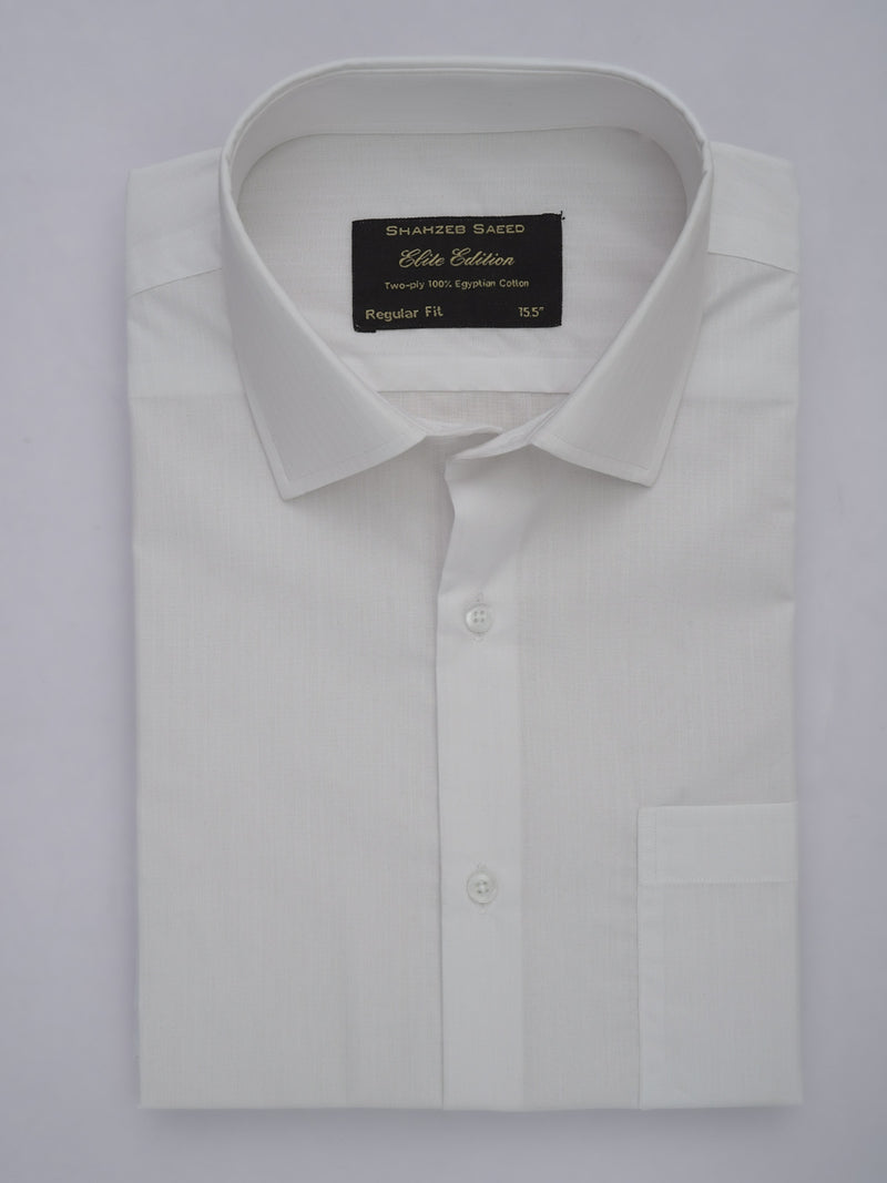 White Self Striped, Elite Edition, French Collar Men’s Formal Shirt (FS-630)