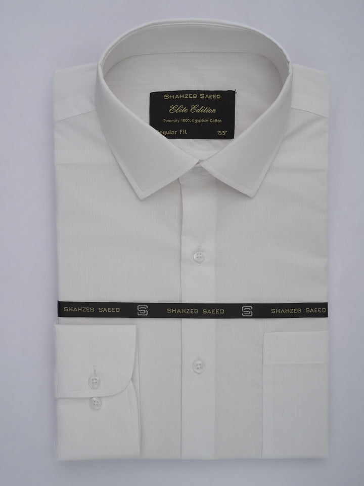 White Self Striped, Elite Edition, French Collar Men’s Formal Shirt (FS-630)