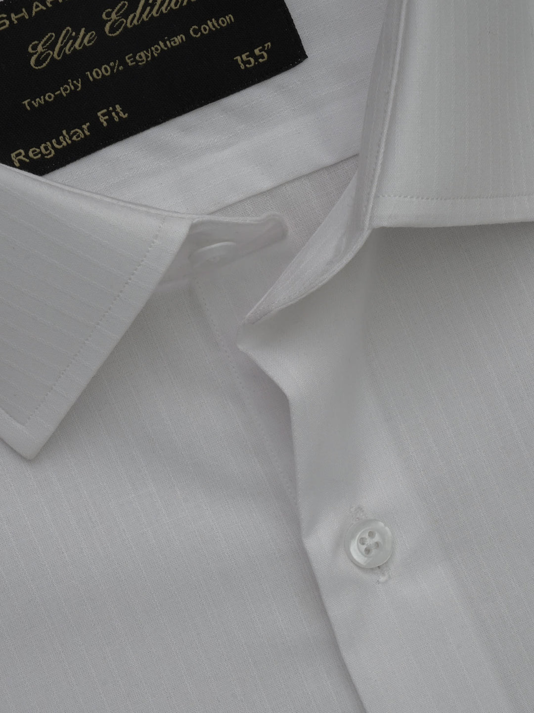 White Self Striped, Elite Edition, French Collar Men’s Formal Shirt (FS-630)