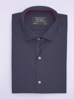 Navy Blue Plain, Elite Edition, French Collar Men’s Designer Formal Shirt (FS-632)