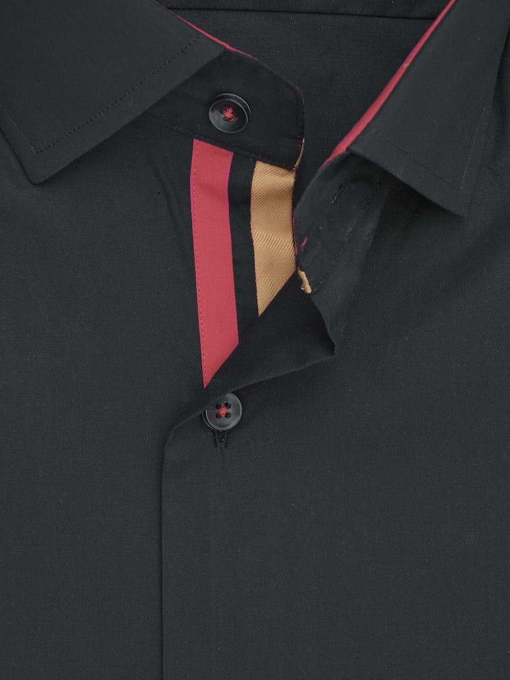 Black Plain, Elite Edition, French Collar Men’s Designer Formal Shirt (FS-633)