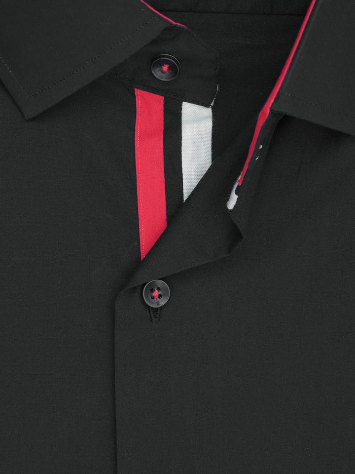 Black Plain, Elite Edition, French Collar Men’s Designer Formal Shirt (FS-638)