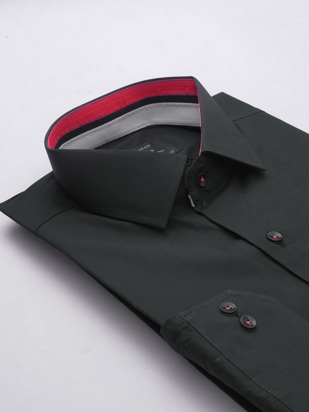 Black Plain, Elite Edition, French Collar Men’s Designer Formal Shirt (FS-638)