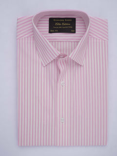 Pink & White Striped, Elite Edition, French Collar Men’s Formal Shirt (FS-639)