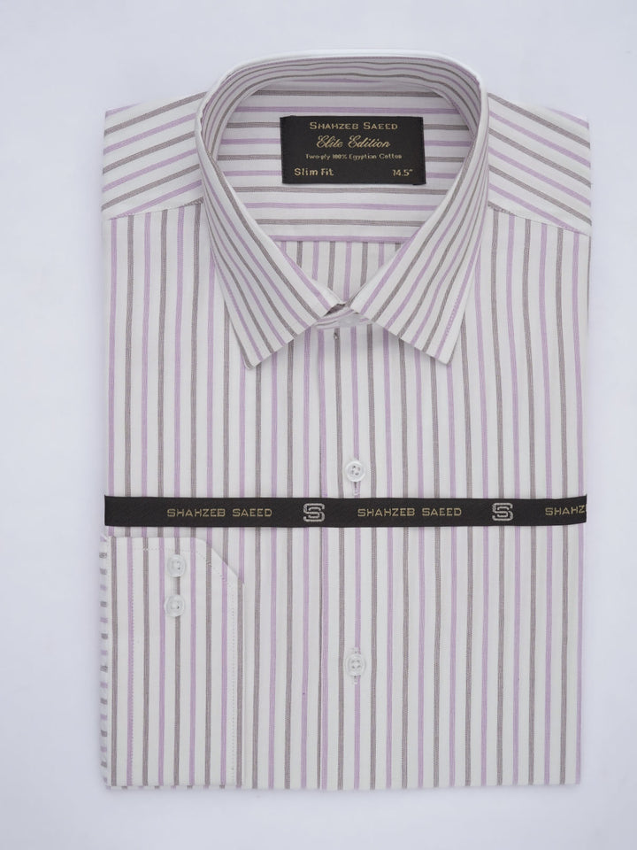 Multi Color Self Striped, Elite Edition, French Collar Men’s Formal Shirt (FS-640)